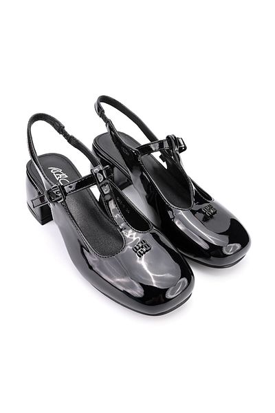 Tmall Women's casual shoes, with thick heels, made of eco-leather, P1280, black