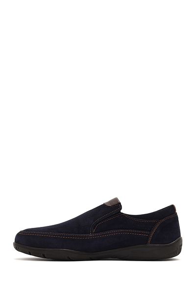 Derimod Men's Navy Blue Nubuck Leather Casual Loafer 25Sfd7112V3