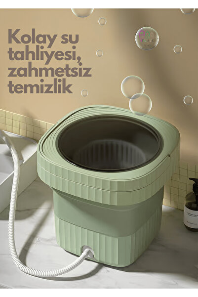 BEKAZE KATLANIR PORTATİF YENİ NESİL MİNİ ÇAMAŞIR MAKİNESİ 8 LT
