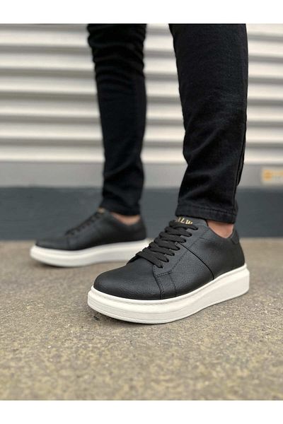 Zerenyus Ανδρικά παπούτσια casual sneaker JY151 Boost Lace-Up - Μαύρο Λευκό