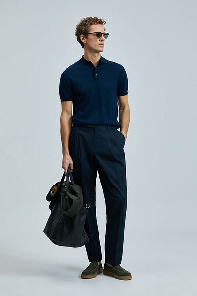 Lufian Ανδρικό μπλουζάκι Derek Navy Blue 111090103