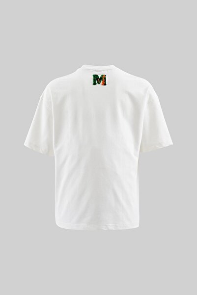 Machinist Men's Alien Embroidery Oversize Ecru T-Shirt