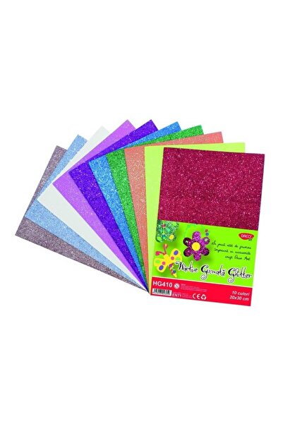 daço Hartie gumata glitter 20x30 cm 10 coli 10 culori Daco