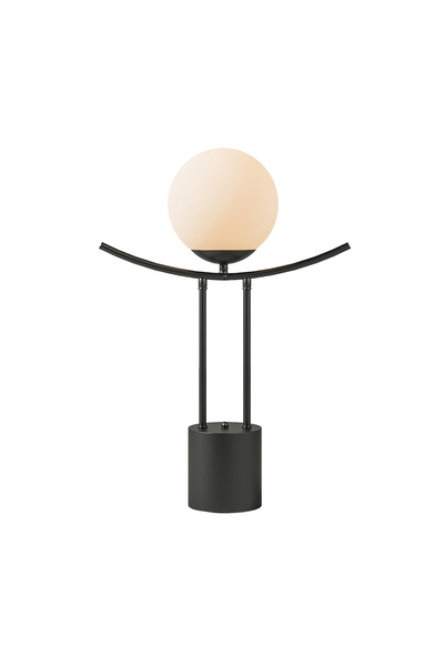 avizade Lal Modern Black Metal Body White Glass Globe Head Led Compatible Table Lamp