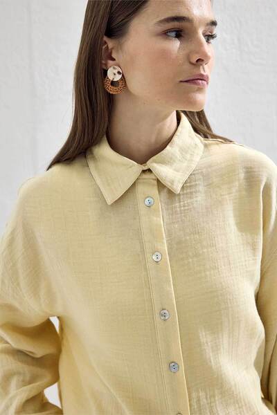 Hooopstore Muslin Soft Yellow Skirt Set