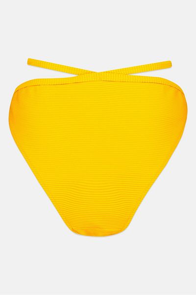 Don't Call Me Jennyfer Women Textured Bikini Bottom, Yellow