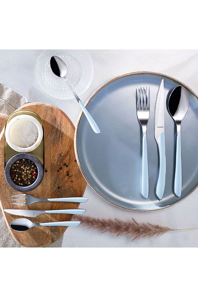 Amefa Set de tacâmuri, 26 piese, Eclat, albastru deschis mat, oțel inoxidabil, albastru