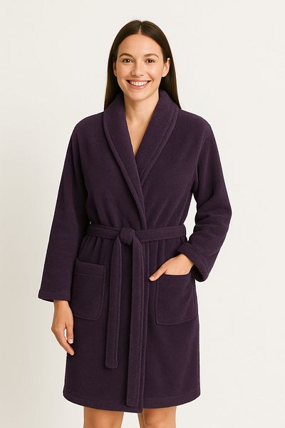 Ellia Soft Halat de baie pentru femei Faylinn Shawl Collar - Prune