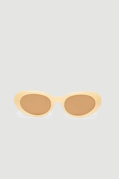 Gusto Bone Frame Oval Sunglasses - Beige