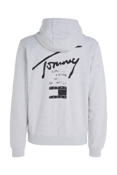 Tommy Hilfiger Mens Gray Zip Through Hoodie