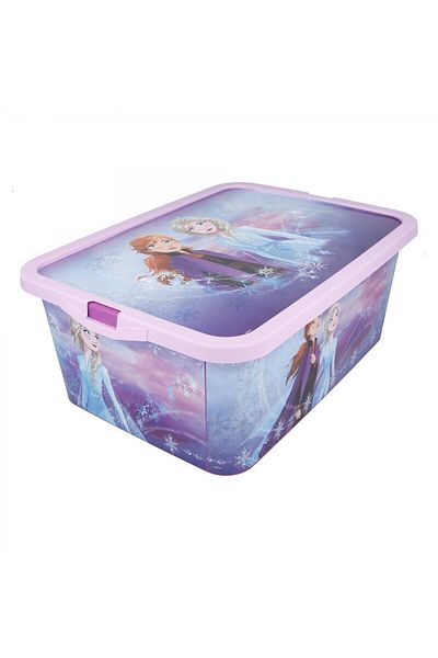 Frozen Toy Storage Box, 13 l, Multicolor, Frozen Elsa & Anna