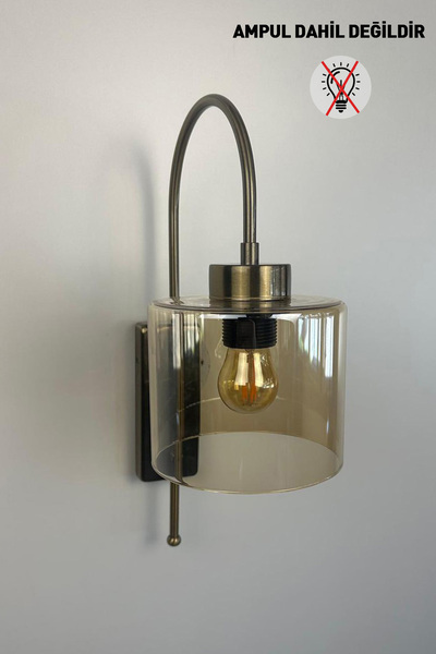 Bamyum Lille Honey Color Glass Sconce Wall Lamp Modern Hotel Cafe Vintage Living Room Bedroom Staircase Retro