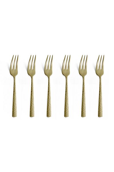 Amefa Set Of 6 Dessert Forks, , Felicity, Stainless Steel, Champagne