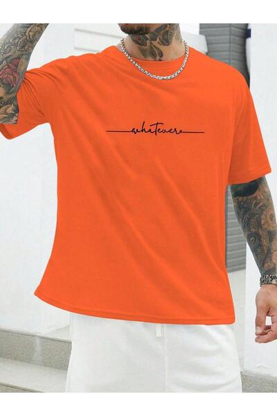 NO 601 Ανδρικό πορτοκαλί πλάγιο μπλουζάκι όποιοδήποτε μεγάλου μεγέθους