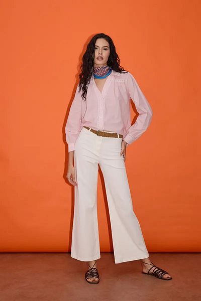 Gusto Wide Leg Wide Leg Jeans - Ecru