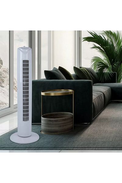 LENTZ Tower fan LENTZ 80043, 45W, 81cm, 3 speeds, oscillation, timer, white