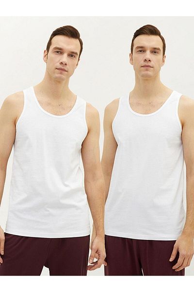 LC Waikiki Tricou pentru bărbați din bumbac de bază cu decolteu în U, pachet de 2 (S2)