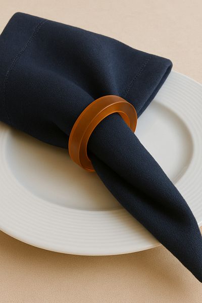 Pleksi Marketi Retro Color Circle Pattern 6-Piece Transparent Color 8 mm Thickness Acrylic Napkin Ring Napkin Ring