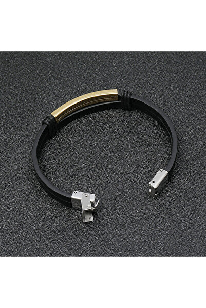 SIC MODA Men's stainless steel and eco-leather bracelet 4354