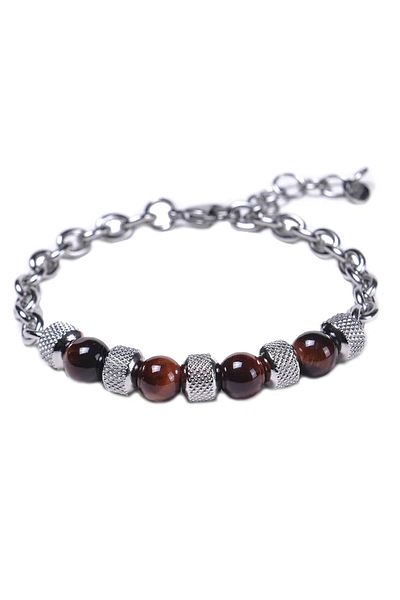 SIC MODA Stainless Steel Bracelet with Tiger Eye Sic Moda 5425C