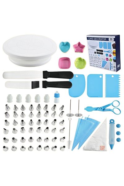 OEM Set accesorii pentru patiserie, 80 piese, usor de curatat, plastic, silicon si otel inoxidabil