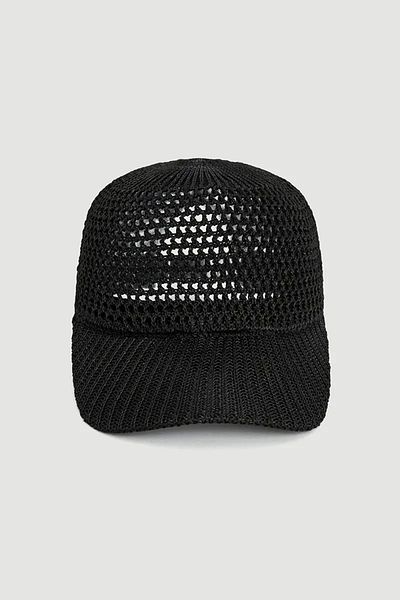 Gusto Black Mercerized Knitted Cap Hat