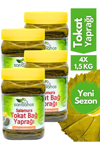 Sarıbahçe Tokat Yaprağı 1,5 Kg - 4'lü Paket Yeni Sezon Hakiki Erbaa Yaprağı