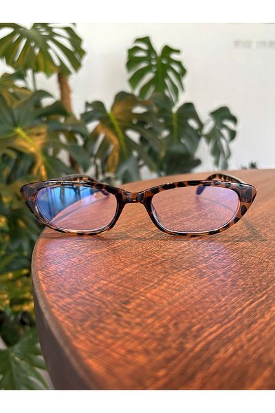 funeyes Aventino Cat Eye Small Slanted Tiny Retro Blue Ray Protection Glasses Screen Reading Glasses