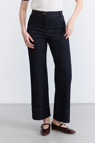 Gusto Pantaloni albaștri din denim - Talie înaltă, picior lat