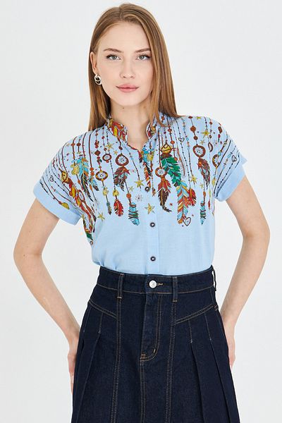 armonika Cămașă cu mânecă scurtă pentru femei Baby Blue Judge ARM-25Y 001040