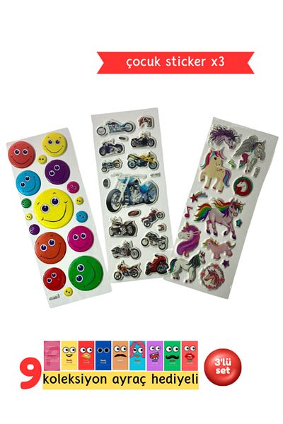 Pembe Pasaj Sticker Set - Sticker Set of 3 for Kids