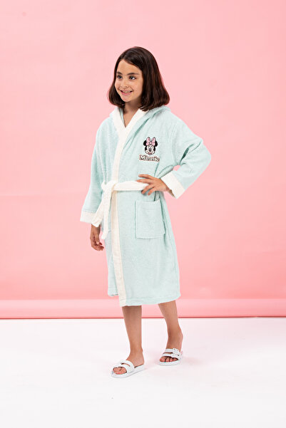 Özdilek Özdilek Minnie Mouse Heart Nakışlı Disney Lisanslı Kapüşonlu Çocuk Bornozu 11/12 Yaş