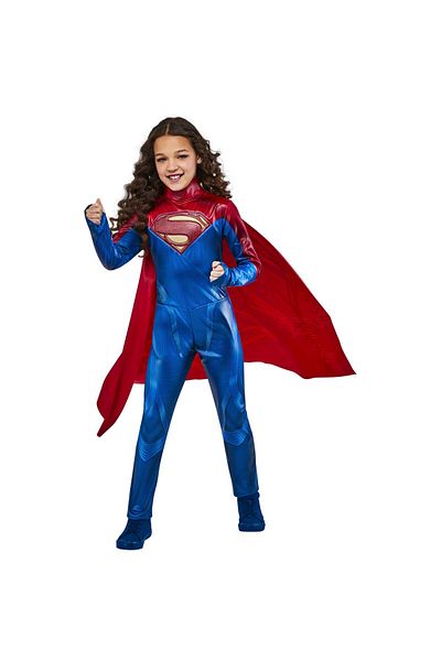 DC Supergirl Costume, The Flash, For Girls 5-6 Years 110 - 116 Cm