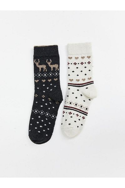 LC Waikiki Коледни дамски чорапи до глезена, комплект от 2 броя (W4)