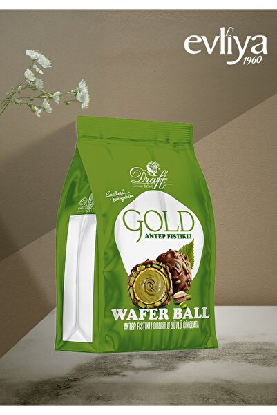 Evliya Şekerleme EVLİYA DRAFT GOLD ANTEP FISTIKLI DOLGULU SÜTLÜ ÇİKOLATA KAPLAMALI GOFRET 150GR