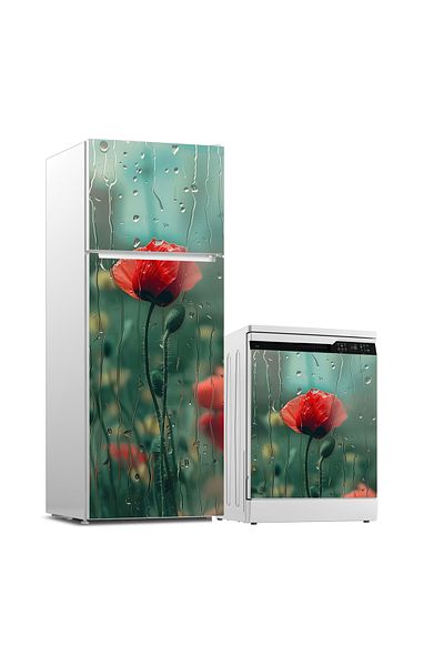 Tilki Dünyası Refrigerator and Dishwasher Set Sticker 0398
