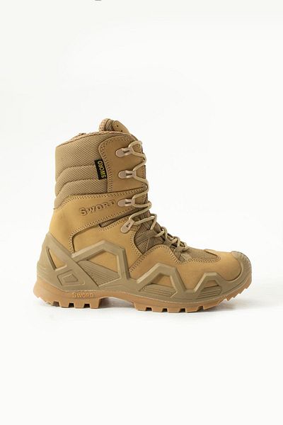 SINGLE SWORD Genuine Leather Military Tactical Summer Zippered Beige Boots That Can Be Weared in Four Seasons