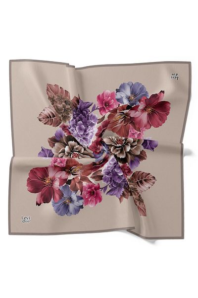 Levidor Flower Garden Pattern Sparkling Crystal Scarf