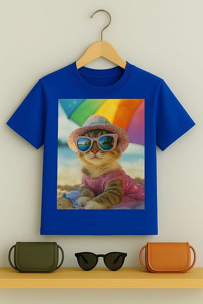 JOYBOY KİDS Tricou cu imprimeu pisici 3 12 ani Tricou pentru copii cu aspect de piatră
