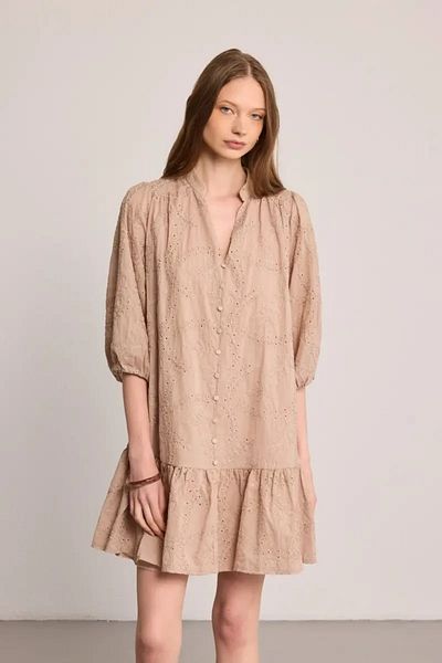 Gusto Φόρεμα Casual Cut Brode - Μπεζ
