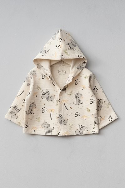 Bebitof Cute Zebra Pattern Hooded Cotton Baby Cardigan