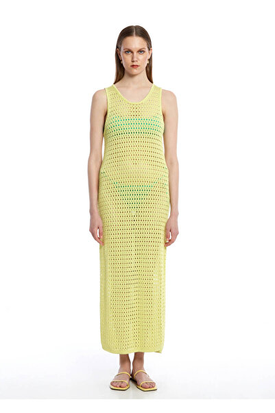 Knitss Спеціальна в'язана сукня з жовтим трикотажем