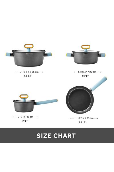 Karaca Set de vase de gătit antiaderente din ceramică Swiss Crystal Fancy, 7 piese, inducție, negru