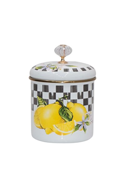 PR HOME Lemon Emaye Baharatlık Kavanoz Orta Boy 12 cm