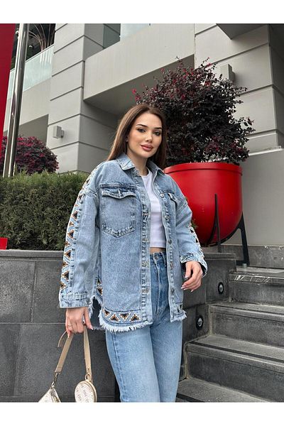 DEMOİSELLE Jachetă de blugi cu model pentru damă