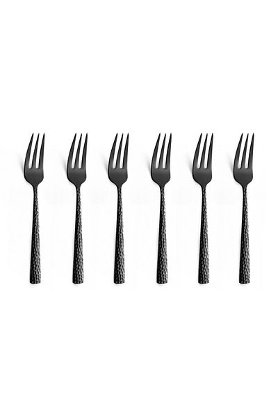 Amefa Set Of 6 Dessert Forks, , Felicity, Stainless Steel, Black