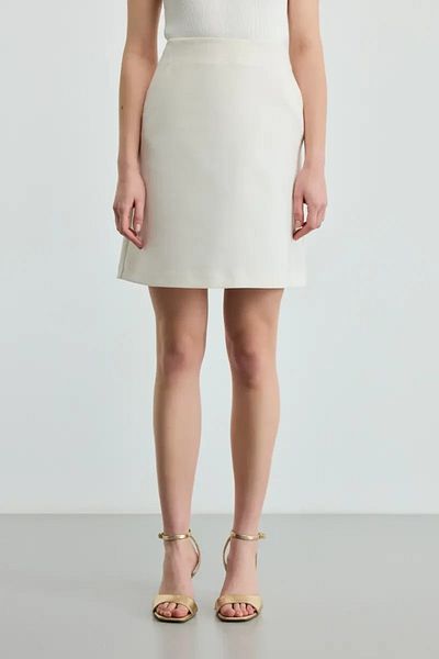 Gusto A-Line Mini Skirt - Ecru