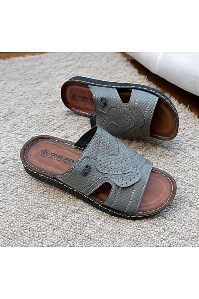 mustey Soft Leather Ultra Hadid Sole Home Garden Street Men's Slippers