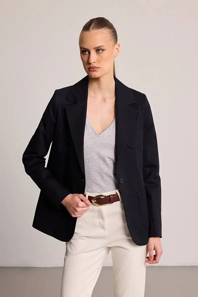 Gusto Blazer Jacket - Navy Blue