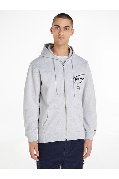 Tommy Hilfiger Mens Gray Zip Through Hoodie